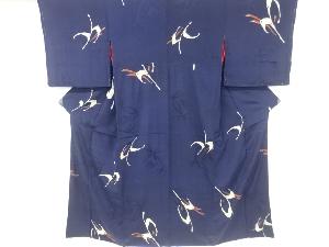 アンティーク　紋錦紗草葉模様着物